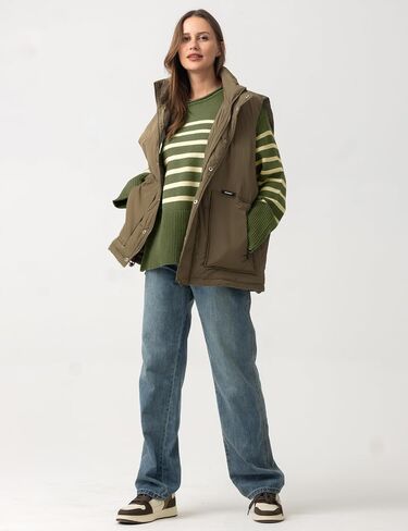 Women's Oversized Striped Sweaters Trendy Fall Pullover Long Sleeve Shirts Crew Neck Knit Jumper Tops 2024 in Saudi Arabia