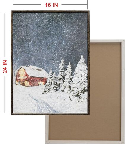 ArtbyHannah 12x16 Inch Christmas Canvas Wall Art, 2 Pack Framed Christmas Wall Decor, Winter Wall Art with Wall Christmas Tree Snowy Forest Scene, Winter Wall Decor for Christmas Wall Decoration in Saudi Arabia