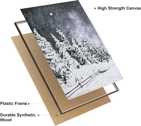 ArtbyHannah 12x16 Inch Christmas Canvas Wall Art, 2 Pack Framed Christmas Wall Decor, Winter Wall Art with Wall Christmas Tree Snowy Forest Scene, Winter Wall Decor for Christmas Wall Decoration in Saudi Arabia