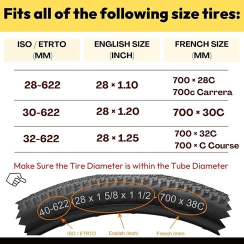 4 Pack Road Bike Tubes 700 x 23c 24c 25c 28c 30c 32c 35c 37c 38c 40c 42c 43c, 700c Bike Tire Tube (Presta/Schrader Valve) in Kuwait