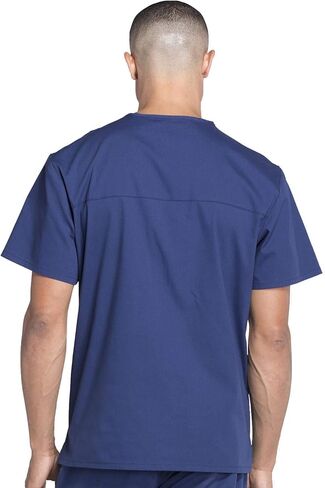 مجموعة ملابس العمل للرجال المحترفين WW695 بلوزة برقبة على شكل حرف V وWW190S مدببة الساق وبنطلون أمامي، كحلي - توب L / سروال قصير L in Kuwait