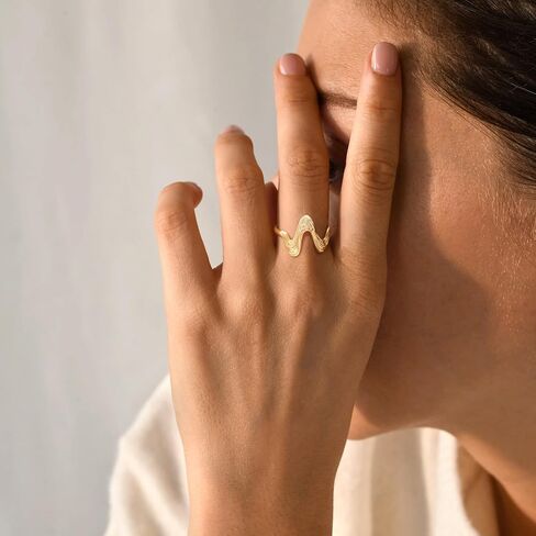 VACRONA 14K Gold Plated Rings for Women Trendy Cubic Zirconia Beaded Sparkle Stackable Rings Handmade Statement Rings Gold Hypoallergenic Finger Jewelry in Saudi Arabia
