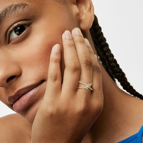 VACRONA 14K Gold Plated Rings for Women Trendy Cubic Zirconia Beaded Sparkle Stackable Rings Handmade Statement Rings Gold Hypoallergenic Finger Jewelry in Saudi Arabia