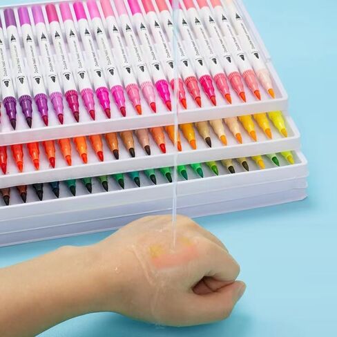 Kindergarten Double head Watercolor Pen Set,12 Colors,Soft head washable… in Saudi Arabia