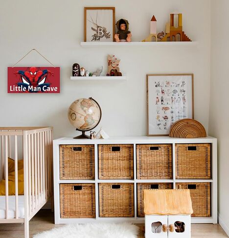 Little Man Cave, Spidermen Room Decor for Boys, Spider Wall Sign, Wooden Boys Room Decor, Hanging Kids Room Decor, Baby Nursery Decor, Bedroom Playroom Plaque, Birthday Christmas Gift-6x12 inch in Saudi Arabia