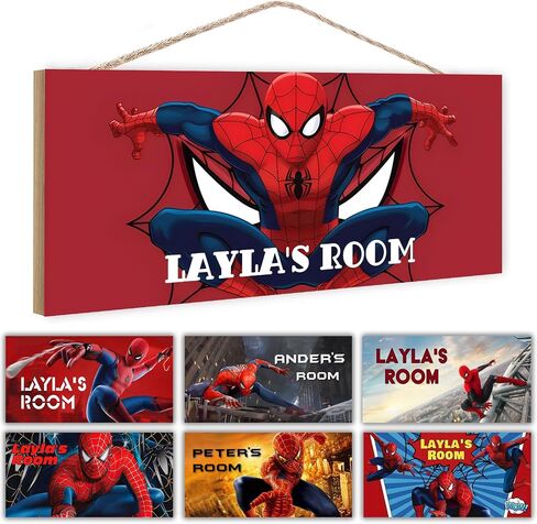 Little Man Cave, Spidermen Room Decor for Boys, Spider Wall Sign, Wooden Boys Room Decor, Hanging Kids Room Decor, Baby Nursery Decor, Bedroom Playroom Plaque, Birthday Christmas Gift-6x12 inch in Saudi Arabia