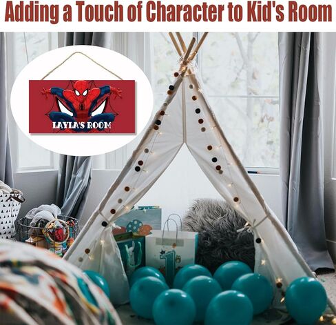 Little Man Cave, Spidermen Room Decor for Boys, Spider Wall Sign, Wooden Boys Room Decor, Hanging Kids Room Decor, Baby Nursery Decor, Bedroom Playroom Plaque, Birthday Christmas Gift-6x12 inch in Saudi Arabia