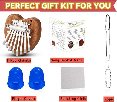 3 عبوات من البيانو الصغير كاليمبا الإبهام 8 مفاتيح، بيانو إصبع مبيرا من الأكريليك الصلب المحمول للأطفال والكبار، هدايا موسيقية للجيب للمبتدئين مع سلسلة in Kuwait