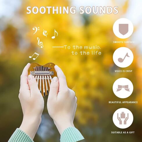 3 عبوات من البيانو الصغير كاليمبا الإبهام 8 مفاتيح، بيانو إصبع مبيرا من الأكريليك الصلب المحمول للأطفال والكبار، هدايا موسيقية للجيب للمبتدئين مع سلسلة in Kuwait