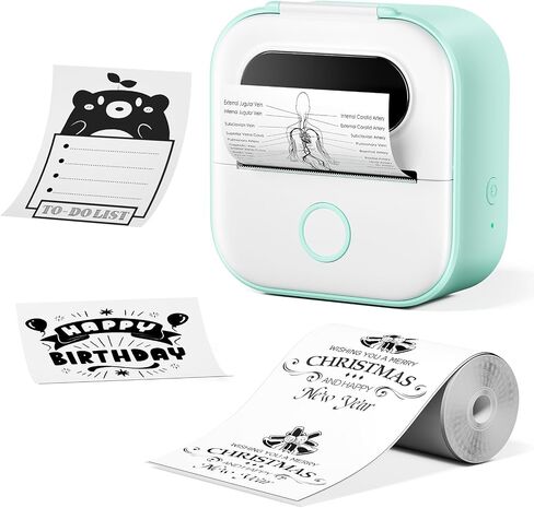 Print Pods Mini Printer, Portable Sticker Printer Y02C, Mini Printer Sticker Machine, Bluetooth Inkless Printer for Phone, Thermal Portable Printer for Learning, Note, Photos, Journal in Kuwait
