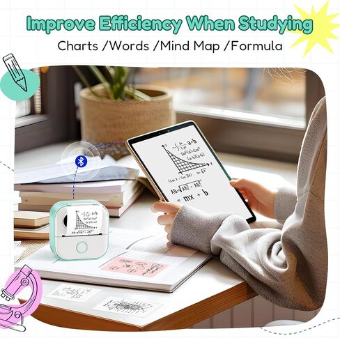Print Pods Mini Printer, Portable Sticker Printer Y02C, Mini Printer Sticker Machine, Bluetooth Inkless Printer for Phone, Thermal Portable Printer for Learning, Note, Photos, Journal in Kuwait