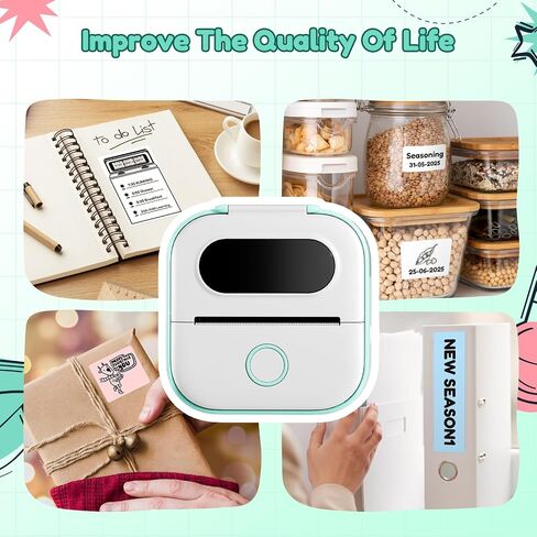 Print Pods Mini Printer, Portable Sticker Printer Y02C, Mini Printer Sticker Machine, Bluetooth Inkless Printer for Phone, Thermal Portable Printer for Learning, Note, Photos, Journal in Kuwait
