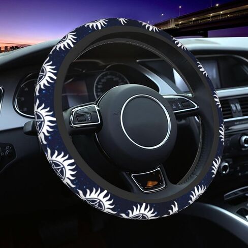 Supernatural Steering Wheel Cover for Women Men Anti-Slip Breathable and Sweat Absorption Universal Cute Steering Wheel Protector Car Accessories -034 in Kuwait
