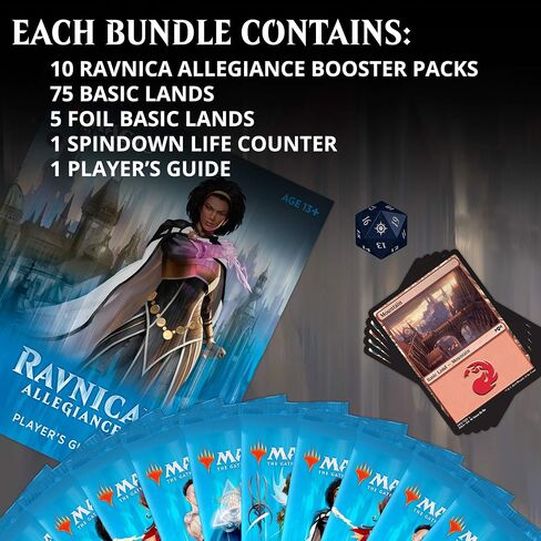 Magic: The Gathering Ravnica Allegiance Bundle | 10 Booster Packs + Land Cards (230 Cards) | Accessories in Saudi Arabia