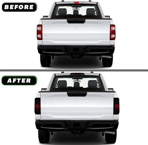 مجموعة ألوان تراكب الفينيل مسبقة القطع تناسب فورد F150 2021 2022 المصابيح الخلفية ضوء الفرامل الثالث مع غطاء لف الدخان الداكن اللامع شارات الفينيل الأجزاء الخارجية والملحقات (المصابيح الخلفية) in Kuwait