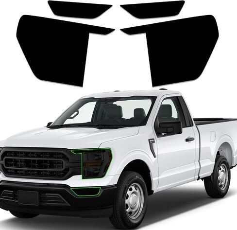 Precut Vinyl Overlay Tint Kit Film Fit for Ford F150 2021 2022 Taillights Third Brake Light with Gloss Dark Smoke Wrap Cover Vinyl Decals Exterior Parts and Accessories(Taillights) in Saudi Arabia