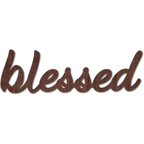 CREATCABIN Cutout Sign Faith Wooden Wall Art Decor Wood Word Sculpture Signs Rustic Farmhouse for Housewarming Home Front Door Entryway Wall Decoration, Brown, 11.9 x 7.9inch