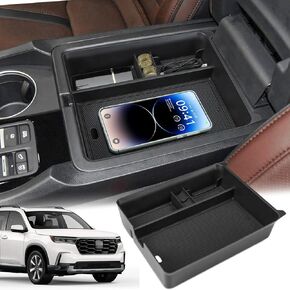 MARCHFA Center Console Organizer Tray Compatible for 2023 2024 2025 Honda Pilot Accessories Armrest Storage Box Tray Organizer Insert