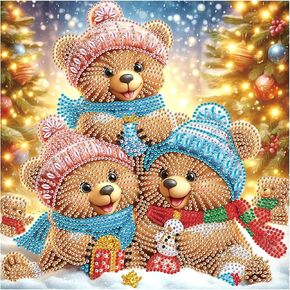Diamond Art Painting Kits for Adults, Christmas 5D Special Shape Diamond Art Kits, Crystal Rhinestones Diamond Art Painting for Home Wall Decoration Gift 12×12 inch, Christmas Deer Christmas Tree