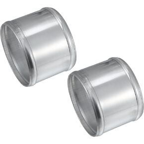 Car Adapter Joiner Pipe Universal 102mm 4.02" OD 76mm 2.99" Length Connector Tubing Adapter Aluminum Alloy Silver Tone (Set of 2)