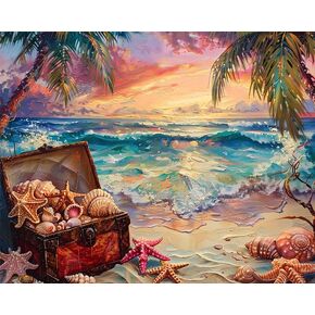 American Style Towns Paint by Numbers for Adults American Town Landscape DIY Paint by Numbers Acrylic Paint Canvas Vintage Classic Cars Dog Painting Kits Leisurely Vacation Art 16x20 Inch（Frameless）
