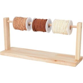 HOBBIESAY 1 Set Ribbon Rack Wood Bobbins Stand Gift Wrapping Ribbon Holder Wire Spool Rack Ribbon Rack Sewing Yarn Storage Organizer Washi Tape Storage Holder for Crafting Supplies