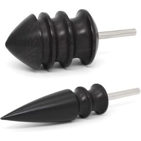 2pcs/Set Leather Burnishing Tools, Black Ebony Wood Leather Burnisher Polished Rods, Leather Edge Burnisher Sets for Leather Crafting (PG86E2-2pcs)