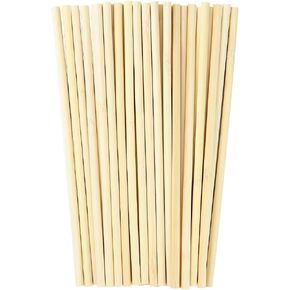 Unfinished Bamboo Sticks Dowel Rods Wood Sticks Wooden Dowel Rods for DIY Crafts, Tiered Cakes (30PCS - 1/4 x 7.8 Inch)