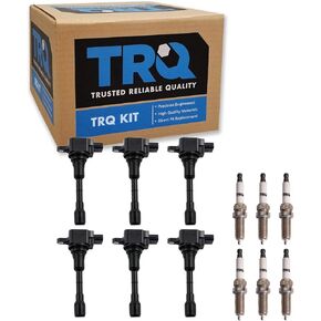 TRQ Ignition Coil & Iridium Spark Plug Kit Set for Infiniti Nissan V6 New