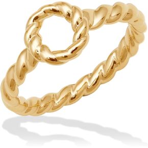 14K Gold or Platinum Plated Round Twisted Rope Ring for Women | Size 5 to 9