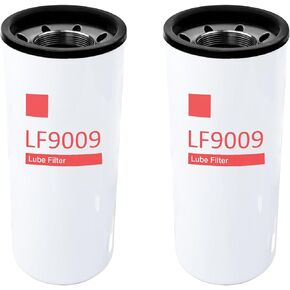 LF9009 Oil/Lube Filter Compatible With Cummins ISC 8.3L ISL/QSL 9.0L ISM N14 M11 Diesel Engines Replaces Cummins 3401544 XLF75000 (2 Pack)