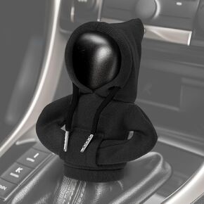 2pcs Car Gear Shift Knob Hoodie, Mini Hoodie Shifter Cover, Automotive Interior Decoration, Gear Shifter Stick Protector, Auto Manual Transmission Lever Cover, Black