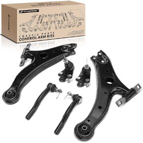 A-Premium Set of 6, Front Lower Control Arm, Lower Ball Joint, Outer Tie Rod End, Compatible with Toyota Camry 2007-2011, Avalon 2005-2012, Lexus ES350 2007-2012