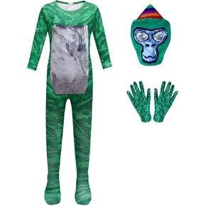 Kids Boy Costume Halloween Dress Up Cosplay Outfits Jumpsuit Party Playwear with Mask