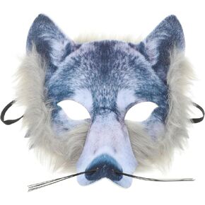 SAFIGLE Wolf Masks, Half Face Wolf Masks Novelty Masquerade Animal Masks Wolf Cosplay Costume Masks Scary Halloween Party Dress-up Supplies
