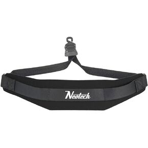 Neotech Saxophone Strap - Regular - Open Hook Neck Strap for Saxophone, Clarinets, English Horns & More - Comfortable Neoprene Instrument Neck Strap - Black
