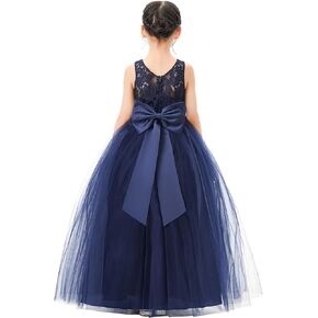 Illusion Lace Flower Girl Dresses for Pageant Occasions Junior Bridesmaid 331