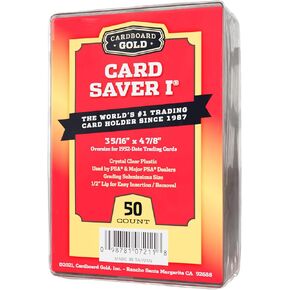 Card Saver 1 Trading Card Protectors - PSA-Approved Holder for Baseball, and Sports Cards - Easy Insertion & Removal - Card Sleeves, Binder, and Storage Box Compatible - Cardboard Gold