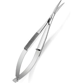 Hicarer 4.7 Inch Curved Stainless Steel Squeeze Scissors Grooming Scissors Eyebrow Trimming Scissors Embroidery Sewing Scissors Spring Scissors Thread Snips Curved Tip Scissors Craft (Multicolor)