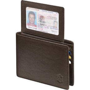 Zitahli wallet for Men 12 Card Holder Slim Rfid Leather 2 ID Window Men's Wallet With Gift Box