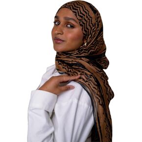 JUMISEE Chiffon Keffiyeh Hijab for Women Fashion Striped Islamic Muslim Hijab Long Scarf Shawl Wraps Headscarf