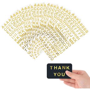 7 Sheets Gold Letter Stickers Alphabet Self-Adhesive Stickers Small Gold Alphabet Sticker Gold Alphabet Letter Vinyl Stickers Waterproof for DIY Craft Art Scrapbooks Greeting Cards
