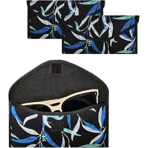 حقيبة نظارة شمسية مخططة من القطن بنسبة 100% من Lucornky، حقيبة نظارة ناعمة محمولة مع غطاء، عبوتان، حقيبة نظارة خفيفة الوزن in Kuwait