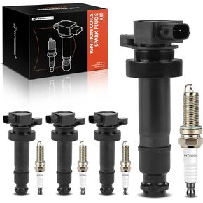 A-Premium Set of 8 Ignition Coil Pack and Iridium Spark Plugs Compatible with Kia Soul 2010-2011 1.6L, Replace# 273012B000