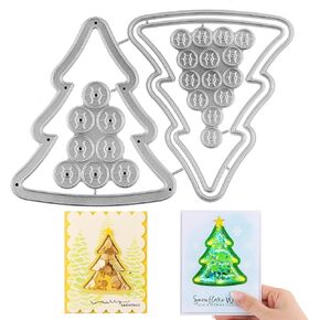 Briartw 20 Pcs 3D Tree Shaker Cover for Card Making 7/16" Tall Clear Plastic Shaker Blisters can Fill Liquids Glitter Sequins Confetti Embellishments for Christmas Birthdays Anniversaries Holiday