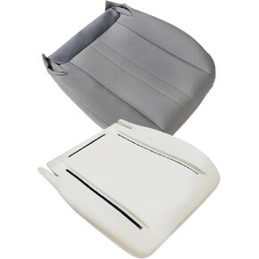 NLQR Driver or Passenger Side Bottom Replacement Seat Cover & Foam Cushion Compatible with Chevy Express GMC Savana Van 2003-2014