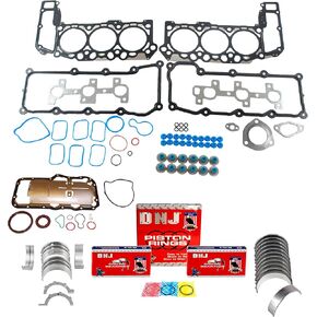 طقم إعادة حلقة المحرك DNJ RRK1105 لـ 2002-2005 / جيب / ليبرتي / 3.7L / SOHC / V6 / Cu.226 / Vin K