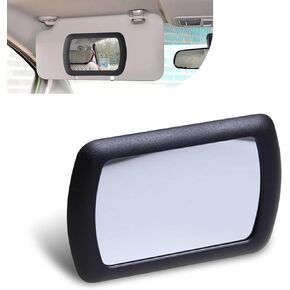 1 PC Car Sun Visor Makeup Mirror, Clip-on Design, Portable HD Glass Vehicle Sun Visor Mirror, Universal Waterproof Durable Automotive Mirror Replacement for Most Cars (Black)
