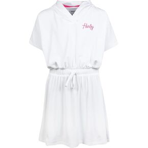 Hurley Girl's Towel Terry Hooded Cover-Up Dress (Little Kids) White 6X Little Kid