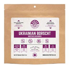 Nomad Nutrition - Ukrainian Borscht - plant based, protein packed, nutritious dehydrated meal for camping, travel, adventure on the go (4 oz)
